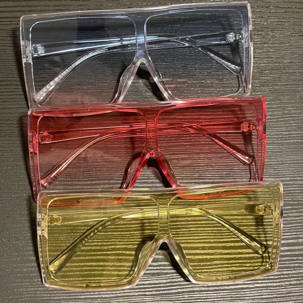 Oversized Clear Sunglasses Set of 3